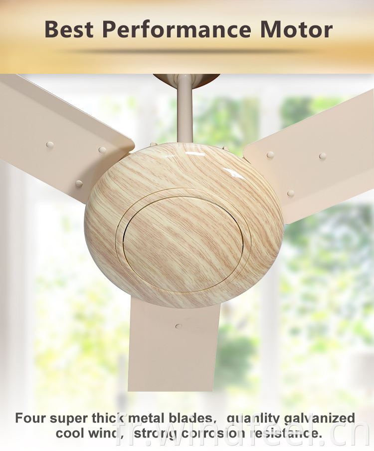 Cellation KDK électrique de haute qualité Ventilateur pas cher 56 pouces Chine Fans de plafond de haute qualité Copper Moteur Thermique Fusible avec interrupteur de sécurité